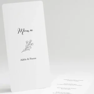 Menu mariage Jolie fleur*Faire-part Elégant Discount