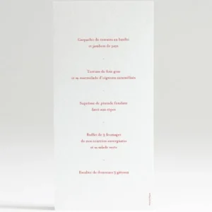 Menu mariage Jolie fleur*Faire-part Elégant Discount