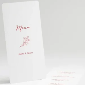Menu mariage Jolie fleur*Faire-part Elégant Discount