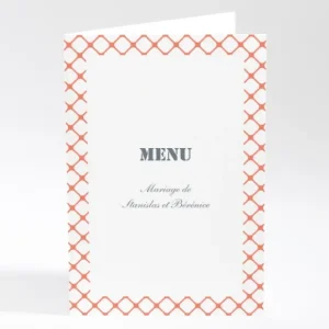 Menu mariage Jolies tomettes*Faire-part Elégant Sale