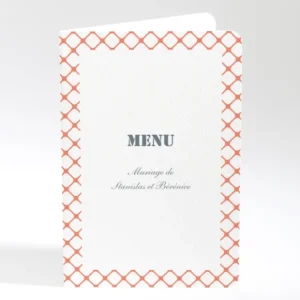 Menu mariage Jolies tomettes*Faire-part Elégant Sale