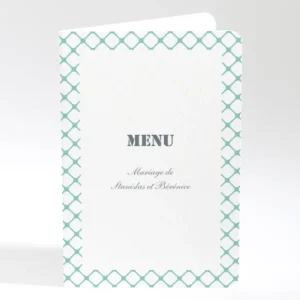Menu mariage Jolies tomettes*Faire-part Elégant Sale