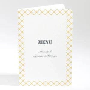 Menu mariage Jolies tomettes*Faire-part Elégant Sale