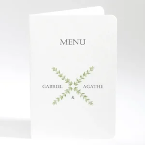 Menu mariage Lauriers*Faire-part Elégant New