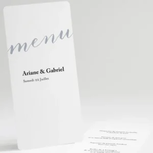 Menu mariage Letter*Faire-part Elégant Discount