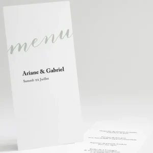 Menu mariage Letter*Faire-part Elégant Discount