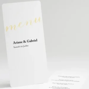 Menu mariage Letter*Faire-part Elégant Discount