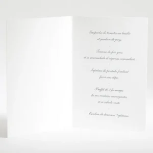 Menu mariage Liberty elegant*Faire-part Elégant Discount