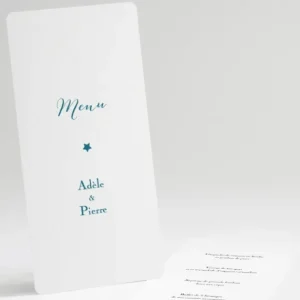Menu mariage Ma belle etoile*Faire-part Elégant Hot