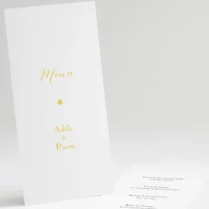 Menu mariage Ma belle etoile*Faire-part Elégant Hot