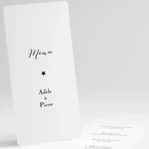 Menu mariage Ma belle etoile*Faire-part Elégant Hot