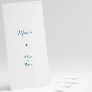 Menu mariage Mon petit coeur*Faire-part Elégant Hot