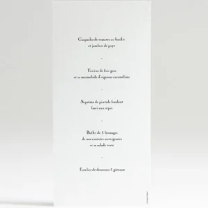 Menu mariage Mon petit coeur*Faire-part Elégant Hot