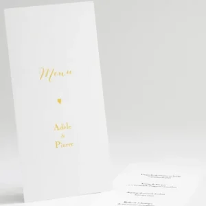 Menu mariage Mon petit coeur*Faire-part Elégant Hot