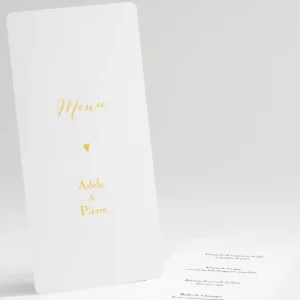 Menu mariage Mon petit coeur*Faire-part Elégant Hot