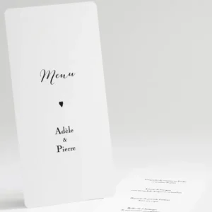 Menu mariage Mon petit coeur*Faire-part Elégant Hot