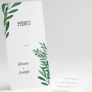 Menu mariage Passion vegetale*Faire-part Elégant Best