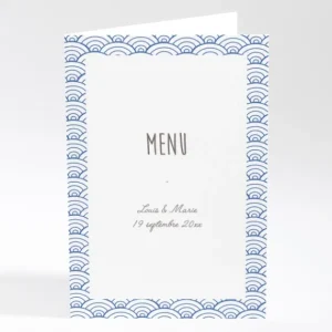 Menu mariage Pattern tendance vague*Faire-part Elégant Fashion