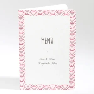 Menu mariage Pattern tendance vague*Faire-part Elégant Fashion