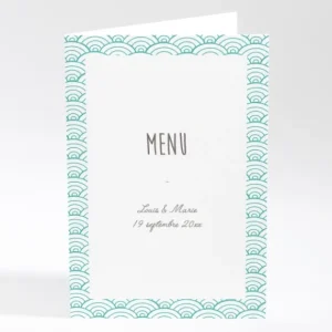 Menu mariage Pattern tendance vague*Faire-part Elégant Fashion