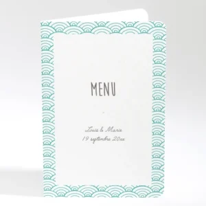 Menu mariage Pattern tendance vague*Faire-part Elégant Fashion