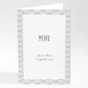 Menu mariage Pattern tendance vague*Faire-part Elégant Fashion