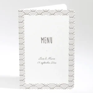 Menu mariage Pattern tendance vague*Faire-part Elégant Fashion