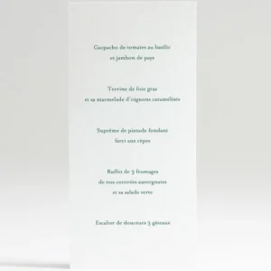 Menu mariage Provencal*Faire-part Elégant Fashion