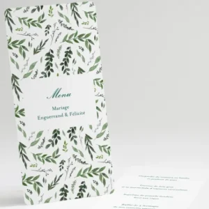 Menu mariage Provencal*Faire-part Elégant Fashion