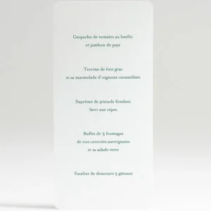 Menu mariage Provencal*Faire-part Elégant Fashion