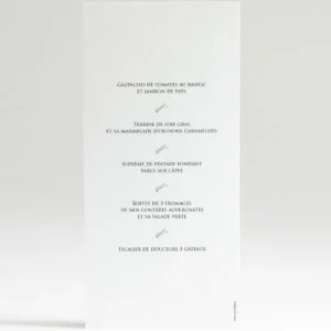 Menu mariage Romance*Faire-part Elégant Clearance