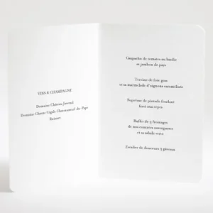 Menu mariage Ronde fleurie*Faire-part Elégant Discount