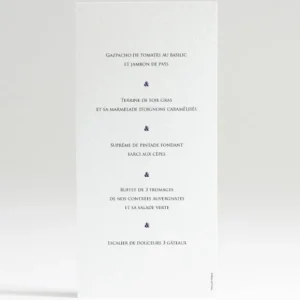 Menu mariage Symphonie*Faire-part Elégant New