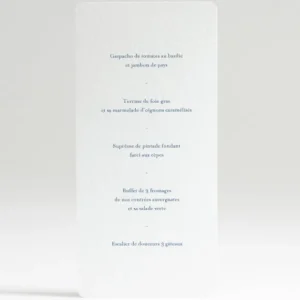Menu mariage Tradi rectangle couleur*Faire-part Elégant Discount