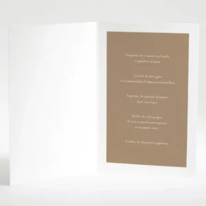 Menu mariage Traditionnel couleur*Faire-part Elégant Discount