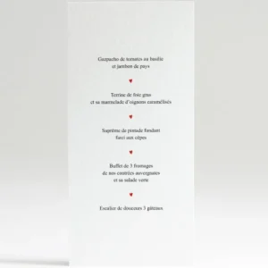 Menu mariage Un mariage a Paris*Faire-part Elégant Outlet