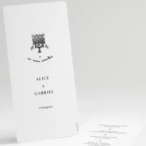 Menu mariage Un mariage a Versailles*Faire-part Elégant Sale