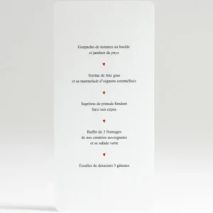 Menu mariage Un mariage a Paris*Faire-part Elégant Outlet