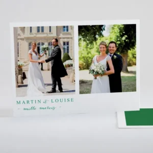 Remerciements mariage A la folie*Faire-part Elégant Best