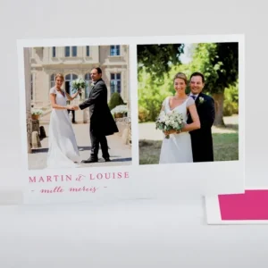 Remerciements mariage A la folie*Faire-part Elégant Best