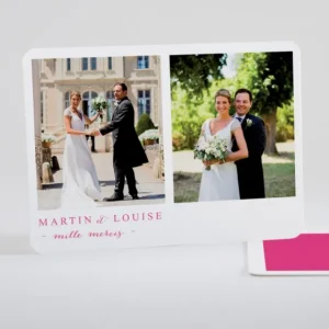 Remerciements mariage A la folie*Faire-part Elégant Best