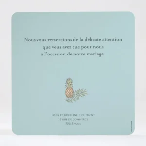Remerciements mariage Ananas*Faire-part Elégant Clearance