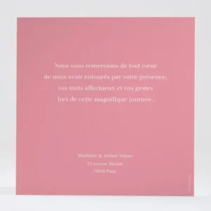 Remerciements mariage Anneau fleuri*Faire-part Elégant Best