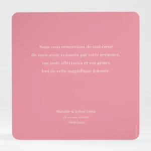 Remerciements mariage Anneau fleuri*Faire-part Elégant Best