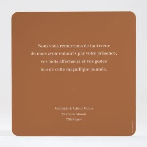 Remerciements mariage Anneau fleuri*Faire-part Elégant Best