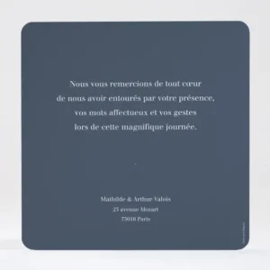 Remerciements mariage Anneau fleuri*Faire-part Elégant Best