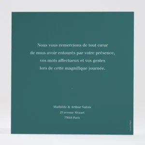 Remerciements mariage Anneau fleuri*Faire-part Elégant Best
