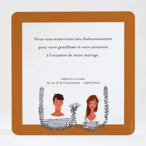 Remerciements mariage Arlette & albin triptyque*Faire-part Elégant Fashion
