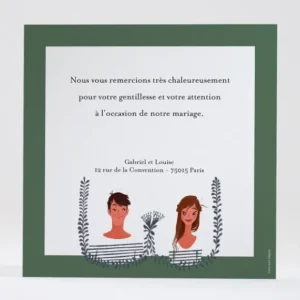 Remerciements mariage Arlette & albin triptyque*Faire-part Elégant Fashion