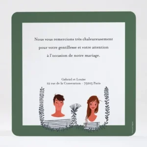 Remerciements mariage Arlette & albin triptyque*Faire-part Elégant Fashion